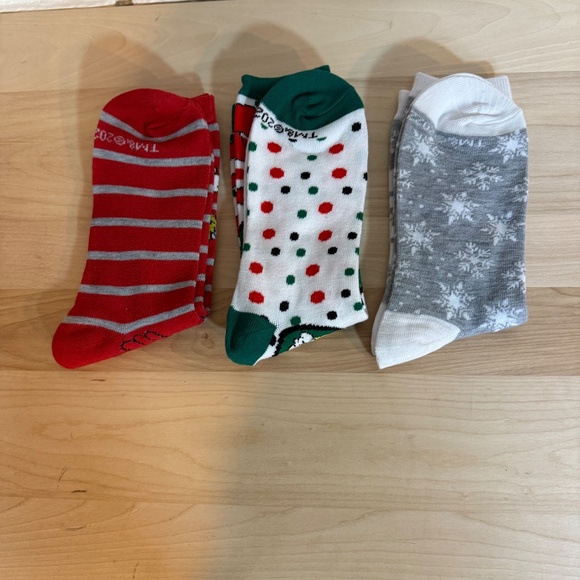 GRINCH Holiday Socks Pk/3 NWOT - Picture 2 of 7